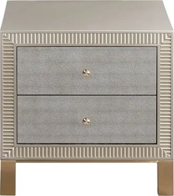 Nočný stolík Stilig ST901 55 cm ekokoža zlatý/šampanský