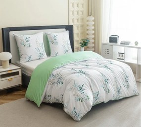 Mikroflanelové obliečky VERDELLE bielo-zelené Rozmer obliečky: 2 ks 70 x 90 cm | 200 x 220 cm