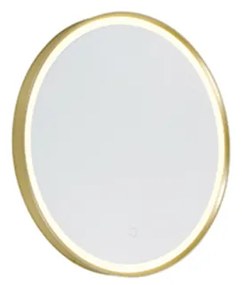 Zrkadlo do kúpeľne zlaté 50 cm vrátane LED 3-stupňové stmievateľné s dotykovým okrúhlym - Miral