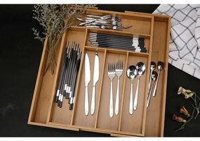 eCarla Organizér do zásuvky, príborník, bambusový, nastaviteľný ISO 33,5-50x46x4,6cm