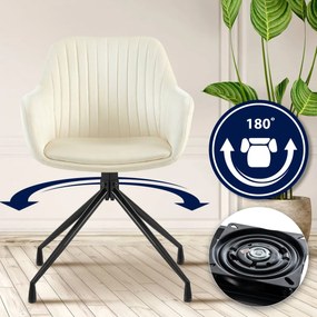 Jedálenská stolička Welby zamat - krémová