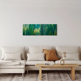 Obraz - Borovicový les (s hodinami) (90x30 cm)
