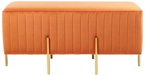 Zamatová lavica oranžová DAYTON Beliani
