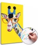 Maľovanie podľa čísel ŽIRAFA S OKULIARMI – nízka náročnosť 40x60  cm