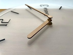 Dekorstudio Drevené nástenné hodiny GEOMETRIC - mliečny ciferník