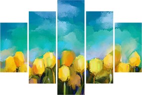 Obraz žltých tulipánov (150x105 cm)