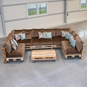 Golden Garden Paletové sedenie GG92/1 - Podsedáky a Vankúše "FIT IN" 120cm x 80cm x 15cm - penový granulát - capuccino