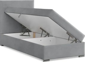 Čalúnená posteľ VICENZA Velvet 90×200 cm svetlosivá