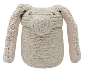 Krémový látkový detský kôš na hračky ø 15x15 cm Mini Rita the Rabbit – Lorena Canals