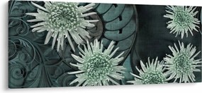Obraz - Zelené kvety (120x50 cm)