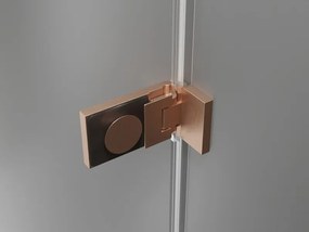 Mexen Lunar-F Duo, skladací sprchový kút 80 x 80 cm, 8mm číre sklo, profil medená matná, 836-080L-080P-65-00