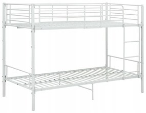 vidaXL Poschodová posteľ biela kovová 90x200 cm manželská