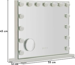 Nástenné zrkadlo s osvetlením/s poličkou 55x43 cm Hollywood – Mauro Ferretti
