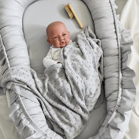 Saténovo bavlnené hniezdo pre bábätká šedá