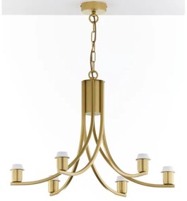 Jupiter 2095 - Závesný luster na retiazke ARTHUR 6xE27/15W/230V modrá/zlatá