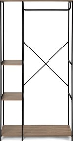 Noela Oceľový stojací vešiak s policami ATTRE čierny