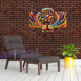 Obraz – Farebný strom s jablkami (90x60 cm)