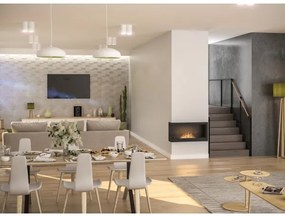 InFire - Rohový BIO krb 45x90 cm 3kW čierna