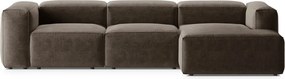 Hnedá rohová pohovka (pravý roh/s leňoškou) Bergamo – Cosmopolitan Design