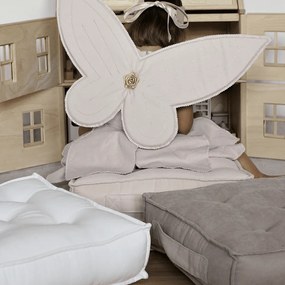 Prešívaný puf tmavo béžová 46x46x13cm