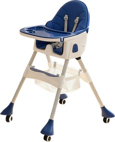 Stolička na kŕmenie KDK03 4v1 modrá + košík a kolieska ZDARMA