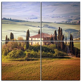 Obraz na plátne - Talianská venkovská krajina - štvorec 3156E (100x100 cm)