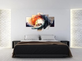 Obraz - Vo víre povodne, akvarel (150x105 cm)
