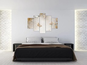 Obraz - Kvety s motýlikmi (150x105 cm)