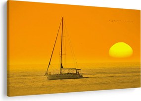 Obraz - Loďka uprostred mora (90x60 cm)