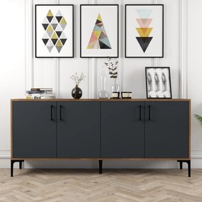 Konzolový stolík Kiev - Walnut, Anthracite