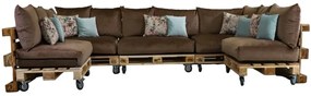 Golden Garden Paletové sedenie GG93/1 - Podsedáky a Vankúše "FIT IN" 120cm x 80cm x 15cm - penový granulát - capuccino