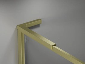 Mexen, Mexen Kioto-F L sprchová stena s rámom 60 x 202 cm, priehľadná 8 mm, brúsené zlato - 800-060-174-55-00