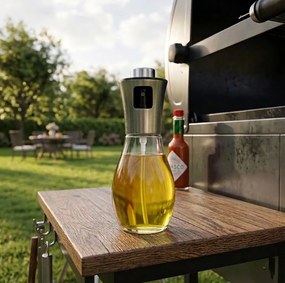 Dávkovač oleja s rozstrekovačom 200 ml - strieborný