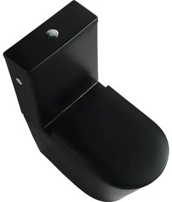 WC kombi Jungborn FLORIEL ONE 64 bez splachovacieho kruhu vč. WC dosky SWN321 (MATT BLACK)