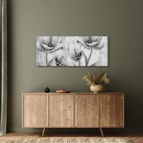 Obraz - Čiernobiele kvety na pozadí (120x50 cm)
