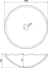 Mexen Inga, sklenené umývadlo na dosku 44 x 44 cm, čierna, 24074470