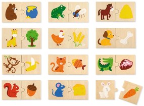 Viga drevené puzzle - kŕmenie zvierat