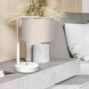 Stolná lampa Lino, 1x ľanové tienidlo, w