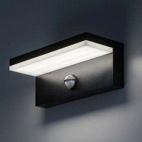 Rabalux 77115 vonkajšie nástenné LED svietidlo Zaragoza, so senzorom, 9W, IP54, čierna