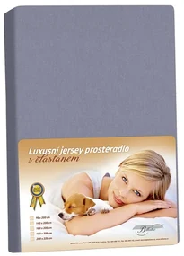 Bellatex Jersey prestieradlo s elastanom tmavosivá, 200 x 220 cm