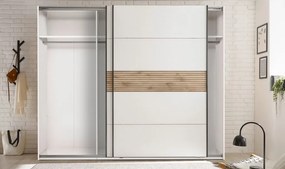 Šatníková skriňa so zrkadlom Daria, 270 cm, dub/biela