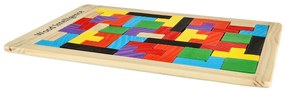 KIK Drevené puzzle tetris bloky 40el.
