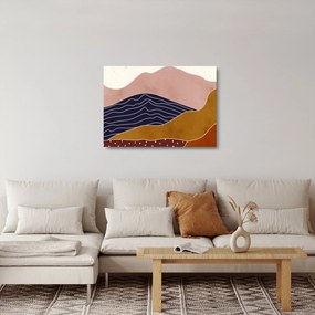 Sklenený obraz - Slnko nad horami (70x50 cm)