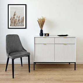 Jedálenská stolička LORIENT zamatová, grafitová