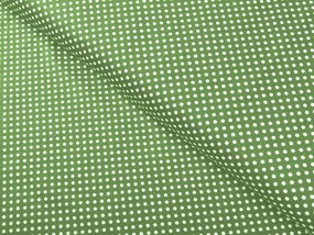 Biante Bavlnený štvorcový obrus Sandra SA-336 Biele bodky na zelenom 100x100 cm