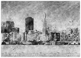 Sklenený obraz - Coffee art city (70x50 cm)