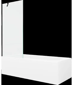 Mexen Vega obdĺžniková vaňa 150 x 70 cm s obkladom a 1-krídlovou sprchovou zástenou 80 cm, Transparentné, Čierna - 550115070X950
