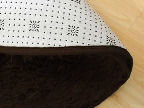 TZ Tmavohnedý okrúhly shaggy koberec Lana Rozmer: 80