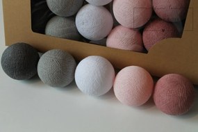 Bavlnené svietiace guličky Dusty Pink 10
