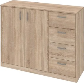 Široká zásuvková komoda Mega 39, dub sonoma